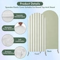 thumbnail image 3 of Sage Green Striped Arch Backdrop Cover, Spandex Fitted Wedding Arch Cover, Modern Farmhouse Sage Green White Stripes Round Top Stand Covers for Birthday Ceremony Bridal Shower Party Decor 4x1.65 Ft, 3 of 9
