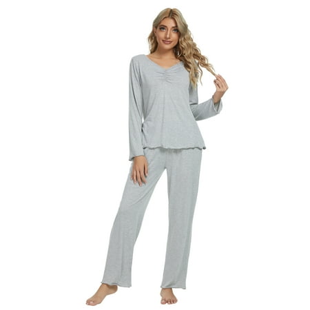 MintLimit Women Pajamas Set Ladies Pajamas Pjs Long Sleeve Top and ...