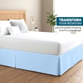 thumbnail image 2 of 550-TC Egyptian Cotton Dust Ruffle/Bed Skirt King Size 1-Pieces Split Corner Tailored Bed Skirt 26" Inch Drop Length Light Blue Solid, 2 of 6