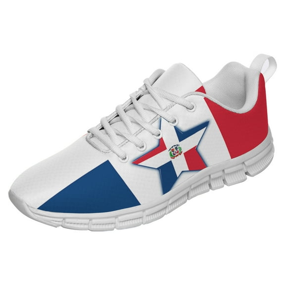 Dominican Republic Shoes for Men Women Running Sneakers Breathable Casual Sport Tennis Shoes White Size 3.5