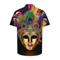 thumbnail image 6 of Mens Summer Shirts Carnival Short Sleeve Button Down Hawaiian Shirts Casual Mardi Gras Printed Beach T Shirts Vacation Holiday Tops, 6 of 7