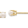 thumbnail image 1 of 14K Yellow Gold 4.5mm Round June/Fw Cultured Pearl Post Earrings (4.5 X 4.5) Made In United States xbe18, 1 of 5