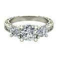 thumbnail image 5 of 1.28 ct tw Vintage Trilogy Wedding Ring 14K White Gold, 5 of 6
