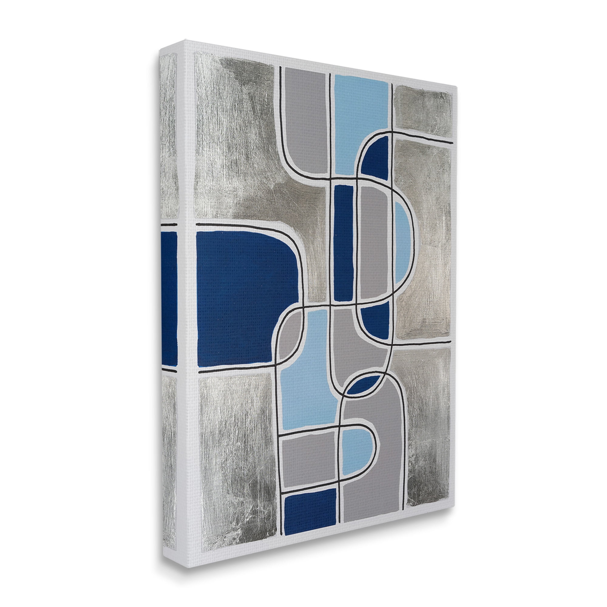 Stupell Industries Alternating Centric Shapes Abstract Painting Gallery Wrapped Canvas Art Print Wall Art, 36 x 48
