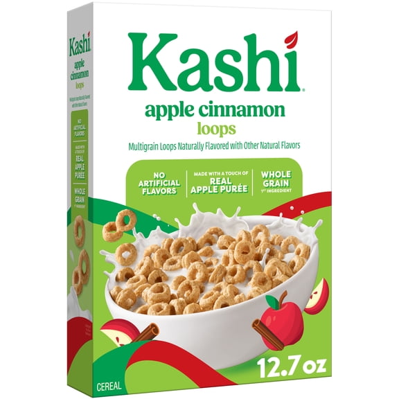 Kashi Apple Cinnamon Loops Breakfast Cereal Box, 12.7 oz