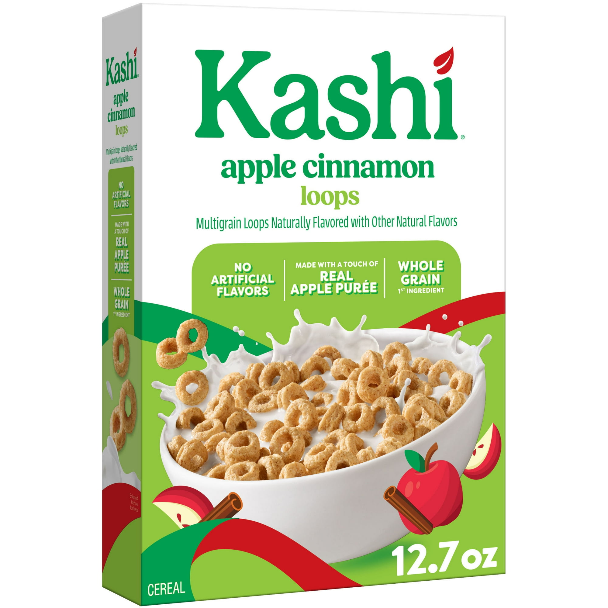 Kashi Apple Cinnamon Loops Breakfast Cereal, Whole Grain, 12.7 oz