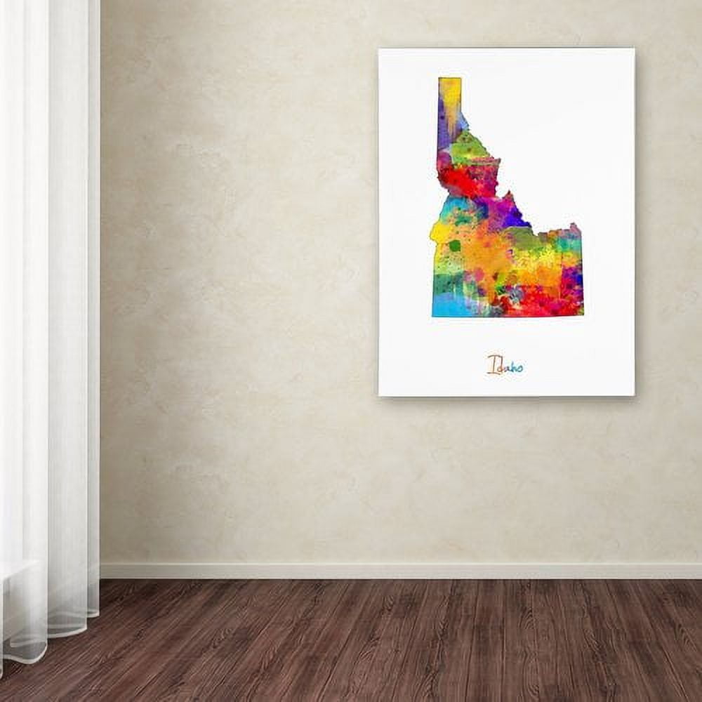 Trademark Fine Art Maps Canvas Art ' Idaho Map ' by Michael Tompsett