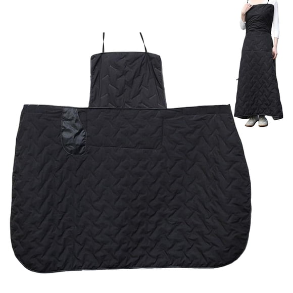 Bewildely Delantal negro cortavientos tipo manta para scooter, equipamiento de invierno para motoristas de scooter, bicicleta eléctrica y Suministros térmicos