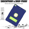 thumbnail image 4 of iPad 10.2 Case 7th Generation, Allytech Hybrid Dual Layers Heavy Duty Shockproof Defender Build Kickstand Drop Protection Case Cover for Apple iPad 7th Gen 2019, Navyblue/Olivine, 4 of 7