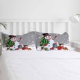 thumbnail image 5 of Cartoon Snowman Twin Size Comforter Set, Christmas Snowman Xmas Tree Box Snowfall Grey Bedding for All Seasons, 4 Pcs Bed Set with 1 Comforter (68"x86") ,1Sheet(66"x116"), 2 Pillowcases (19"x29"), 5 of 7