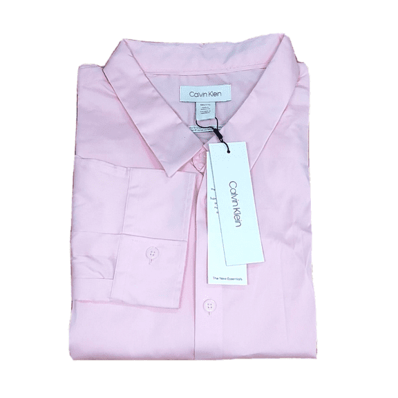 $69.50 Calvin Klein Men's L/S Slim Fit Dress Shirt Cotton-Polyamide Pink - XXL