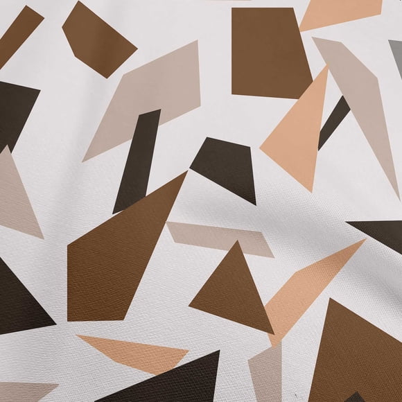 oneOone Polyester Lycra Brown Fabric Geometric Fabric For Sewing Printed Craft Fabric By The Yard 56 Inch Wide