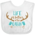 thumbnail image 3 of Inktastic Life is Better at the Cabin, Deer Antlers, Camping Boys or Girls Baby Bib, 3 of 4