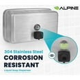 thumbnail image 3 of Alpine Industries 40 oz. Horizontal Manual Surface-Mounted Stainless Steel Liquid Soap Dispenser, 3 of 4