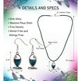 thumbnail image 2 of Aqua79 Christian Fish Necklace & Earrings Jewelry Set - Silver Pendant with Black Cord Necklace & Dangle Hook Earrings Made with Natural Paua Abalone Shell for Daily, Casual & Formal Events - 18 Inch, 2 of 7
