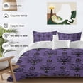 thumbnail image 3 of Halloween Haunted Bedding Duvet Cover Set Full Size 4 Pieces Grimace Pumpkin Skull Purple Bedding Set with Zipper Closure, 1 Comforter Cover 86x86 Inches 1 Flat Sheet & 2 Pillow Cases, 3 of 7