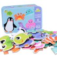 thumbnail image 1 of Gwong Juguete 6pcs Kids Dibujos animados de madera Vehículo animal Jigsaw Puzzle juego Early Education Toy Gwong 30005573, 1 of 7
