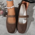 thumbnail image 3 of Rokment Women's Ballet Flat Dress Shoes Fall Stylish Casual Comfortable Ankle Strap Low Heels Walking Loafers for Casual Dressy Coffee Size 7, 3 of 5
