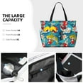 thumbnail image 3 of Wukai Japanese Koi Print Zipper Bag,large Beach Tote Bag,Waterproof Sandproof Bag,Grocery and Picnic Tote Travel Bag, 3 of 7