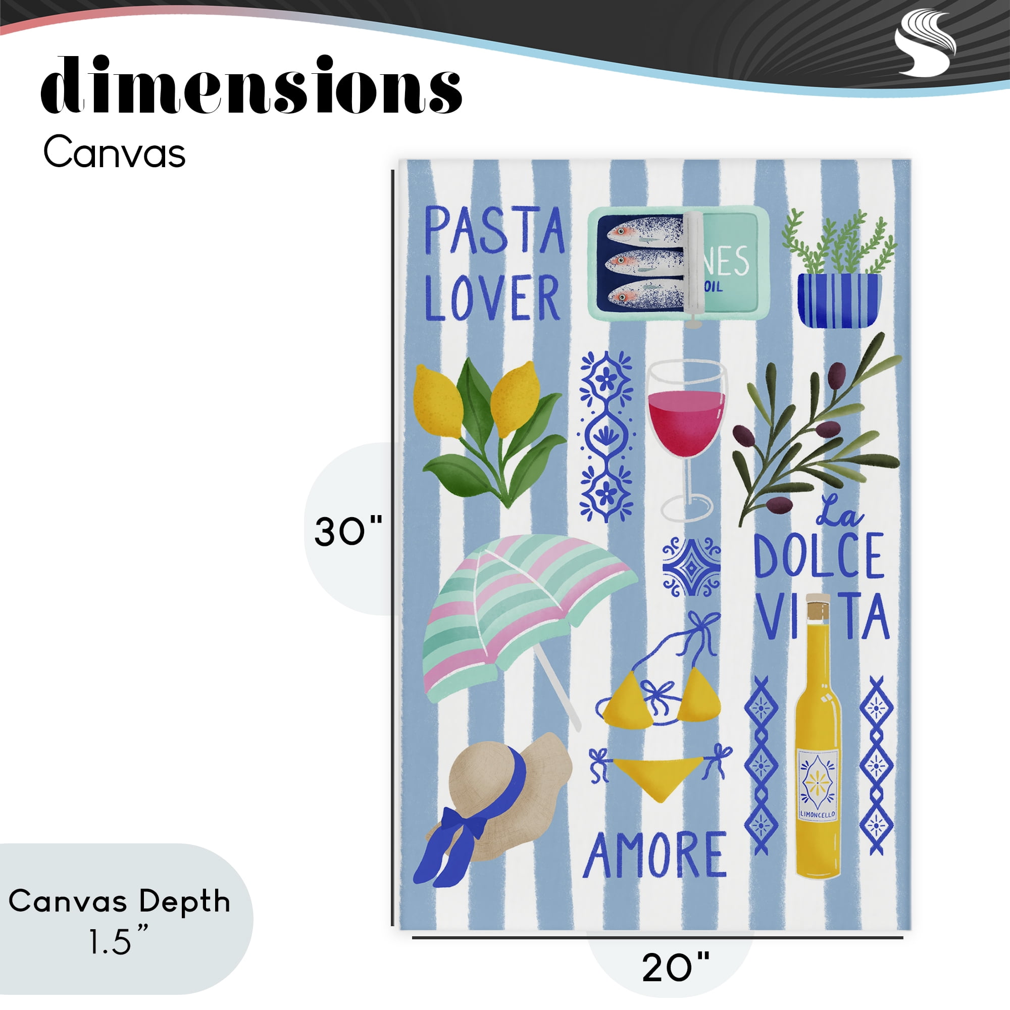 Stupell Industries Pasta Lover Mediterranean Canvas Wall Art, design by Metka Hiti