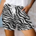 thumbnail image 2 of Women's High Waisted Baggy Shorts Fashion Printed Drawstring Summer Elastic Waist Casual Lightweight Summer Flowy Shorts with Pockets S-2XL, 2 of 4