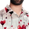 thumbnail image 5 of Valentine's Day Love Men's Short Sleeve Hawaiian Print Button Down Beach Shirt, 5 of 6