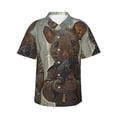 thumbnail image 2 of Picia Steampunk Space Mice Warriors Gentle Cotton Regular Fit Short Sleeve Casual Hawaiian Shirt for Men-Medium, 2 of 8