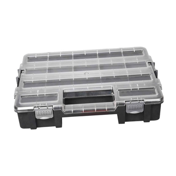 Sinyiin Small Parts Organizer Tool Organizer Box with Removable Divider Hardware Storage Box with Safety Lock Portable Handle