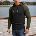 thumbnail image 1 of MHFRRA Sudadera con Capucha Informal de Manga Larga con Cuadros Pequeños y Bloques de Color para Hombre Verde, 1 of 3