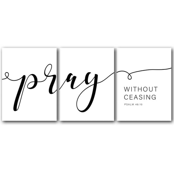 Pray Without Ceasing, Home Wall Art Decor, 18 x 24 Inches Set of 3 Poster Print
