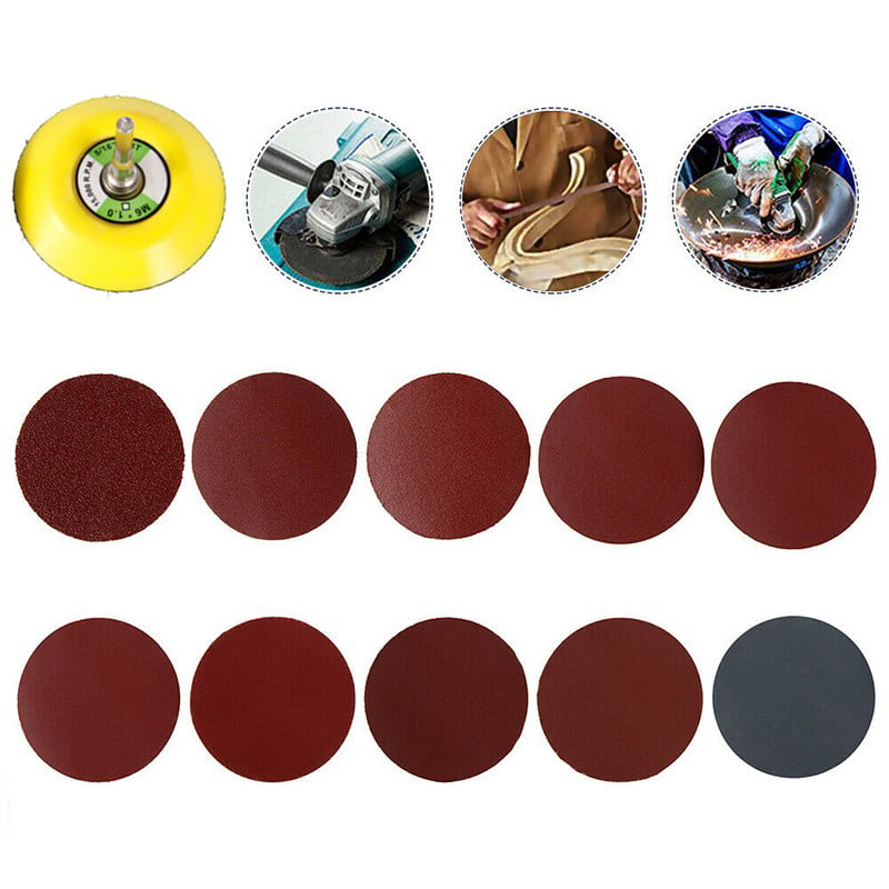 100x HOT 75mm 3'' Hook & Loop Sander Sanding Discs Pads 80-3000 Grit Sandpaper 