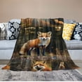 thumbnail image 2 of ONETECH Fox Blanket Super Soft Warm Fluffy Flannel Animal Fox Throw Blanket Cozy Fuzzy Plush Bedding Fox Stuff Decor Gift for Boys Girls Kids Teens Adults Couch Sofa, 2 of 6