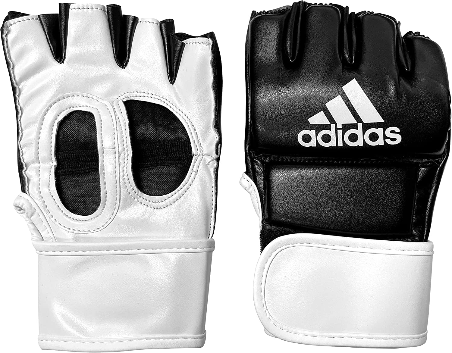 White, Training MMA Medium Black & , Gloves, Grappling Men Adidas Hook Gloves for Women, Loop &