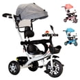 thumbnail image 1 of Triciclo para Bebe Triciclo Montable De 4 A 10 Años Carriola Montable con Sombrilla para Sol Silla Ajustable Carrito de Paseo Transformable Plegable Triciclo Infantil, 1 of 8