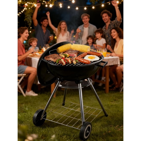 Guogiyala 18-inch Kettle Charcoal Grill with Lid and Kettle Rack