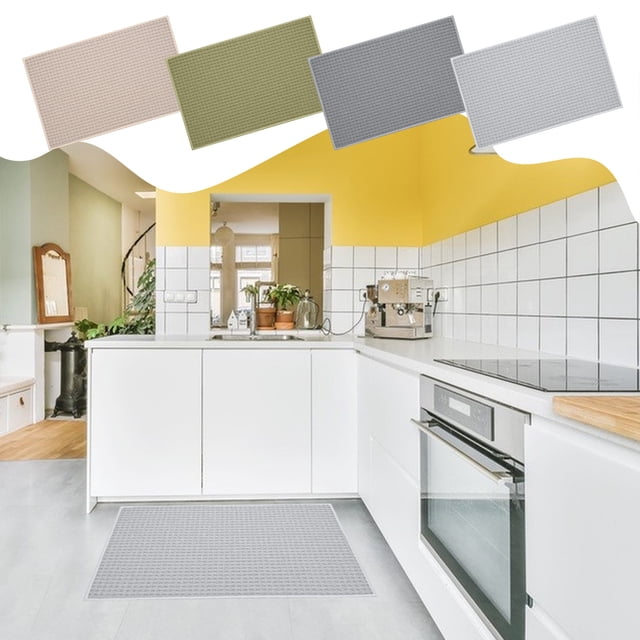 Alfombrilla de cocina Alfombra lavable antideslizante | Lazo de alta elasticidad | Alfombra de entrada absorbente de agua resistente a las manchas | Algodón duradero | 45x70cm | Opciones de Beige