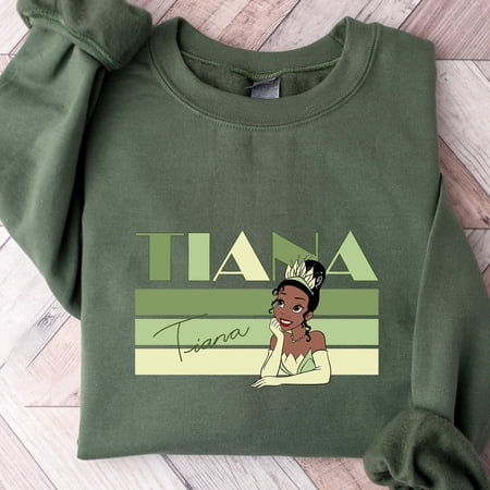 Retro Disney Princess Tiana Sweatshirt Disney Princess Sweatshirt Disney Princess Character Sweat Family Trip Sweat Disney Tiana Sweat