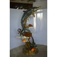 thumbnail image 3 of Nifao Dolphin with Three Turtles Outdoor Fountain Statue, Bronze Garden Water Feature Sculpture for Patio & Yard – Garden Outdoor Decor Sculpture, 43"L x 47"W x 74"H, 3 of 12