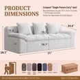 thumbnail image 2 of LUCKHAO 71" Corduroy Frameless Foam Sofa, No Assembly 3-Seat Couch for Small Spaces with 3 Pillows, Cream White, 2 of 7