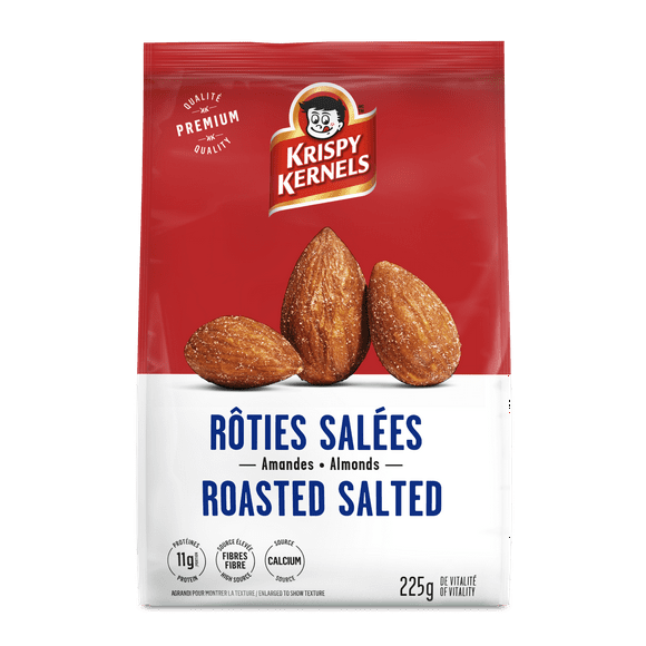 Krispy Kernels Roasted salted almonds 225g, 225g