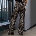 thumbnail image 6 of LbsKUS Leopard Print Jeans for Women Oversized Wide Leg High Waisted Denim Pants Hip Hop Y2k Pant Vintage Baggy Trousers No Belt,Brown,L, 6 of 7