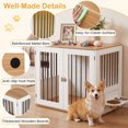 thumbnail image 6 of 31.5" Dog Crate Furniture with 360° Rotating Feeder& Double Lock Doors, Wooden Dog Kennel for Indoor, White, 6 of 7