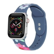 Light Floral Printed Silicone Band for Apple Watch