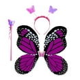 thumbnail image 4 of BELOVING Ensemble de Costume de Fée Filles Bâton Papillon Halloween pour Fêtes à Thème Carnavals Rouge Rose, 4 of 10