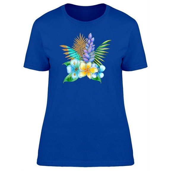 Watercolor Gold Flower T-Shirt Women -Image by Shutterstock, Female XX-Large