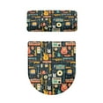 thumbnail image 5 of COEQINE Musical Instruments Toilet Lid Dust Cover Set Stretchable Machine Washable Replacement with a 2-Piece Toilet Cover Set for Home Bathroom Decoration, 5 of 7