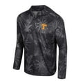 thumbnail image 2 of Men's Colosseum Black Tennessee Volunteers Palms Printed Lightweight Quarter-Zip Hooded Top, 2 of 3