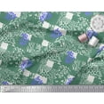 thumbnail image 3 of Soimoi Green Cotton Duck Fabric Brush Stroke & Leopard Animal Skin Print Fabric by Yard 42 Inch Wide, 3 of 3