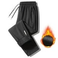 thumbnail image 2 of CFLVAEK Fleece Lined Sweatpants for Men Open Bottom Thick Warm Winter Sweatpant Big and Tall Drawstring Elastic Waist Trousers Solid Color Wide Leg Sweatpants with Pockets Black L, 2 of 9