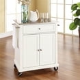 thumbnail image 5 of STAINLESS STEEL TOP PORTABLE KITCHEN CART/ISLAND IN WHITE FINISH, 5 of 7